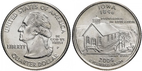 25 центов 2004 P США — Айова — Iowa UNC