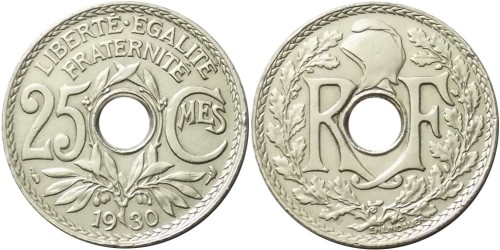 25 сантимов 1930 Франция