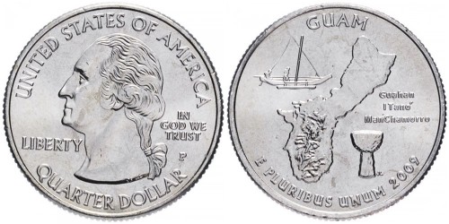 25 центов 2009 P США — Гуам — Guam UNC