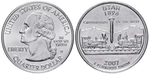 25 центов 2007 D США — Юта — Utah
