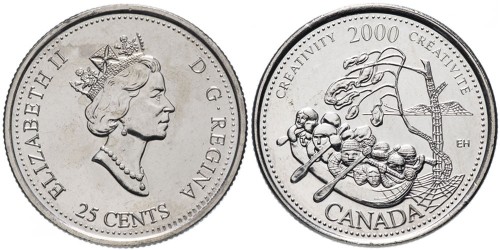 25 центов 2000 Канада — Миллениум — Креативность