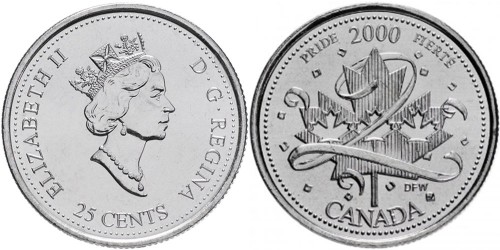 25 центов 2000 Канада — Миллениум — Гордость