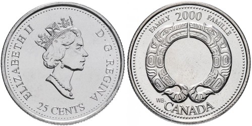 25 центов 2000 Канада — Миллениум — Семья