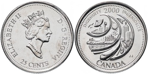 25 центов 2000 Канада — Миллениум — Изобретательность