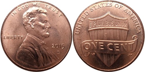 1 цент 2015 D США UNC