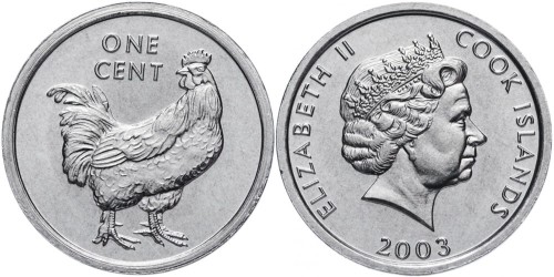 1 цент 2003 Острова Кука — Петух UNC
