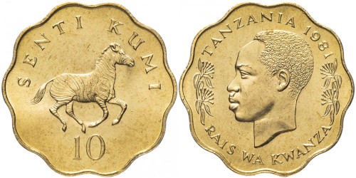 10 центов 1981 Танзания UNC