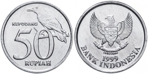 50 рупий 1999 Индонезия — Китайская черноголовая иволга