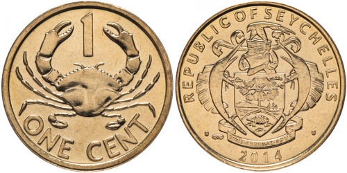 1 цент 2014 Сейшельские острова — Краб UNC