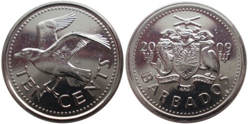 10 центов 2009 Барбадос UNC