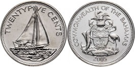 25 центов 2005 Багамские Острова