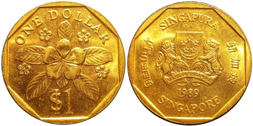 1 доллар 1989 Сингапур