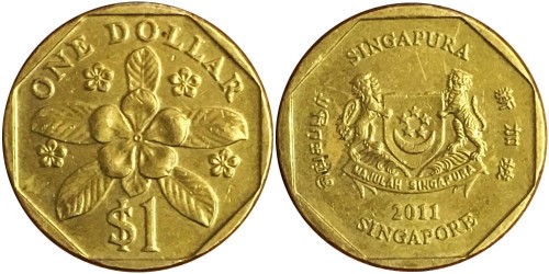 1 доллар 2011 Сингапур
