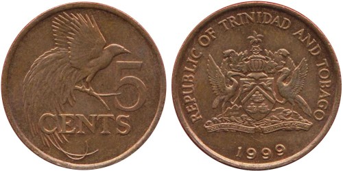 5 центов 1999 Тринидад и Тобаго — Райская птица