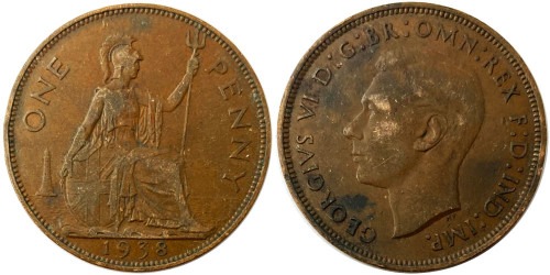 1 пенни 1938 Великобритания №1