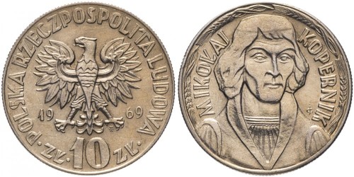 10 злотых 1969 Польша — Николай Коперник