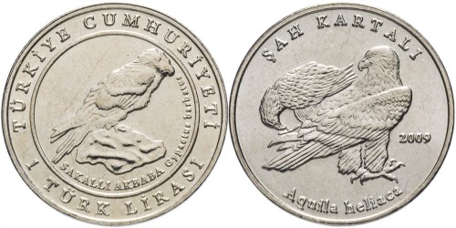 1 лира 2009 Турция — Орел
