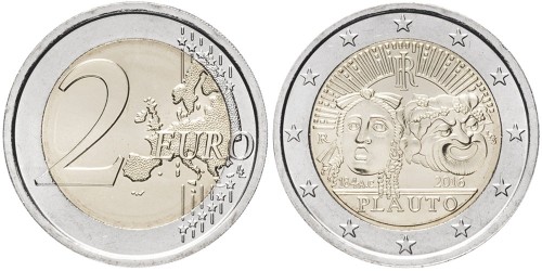 2 евро 2015 Италия — 2200 лет со дня смерти Плавта