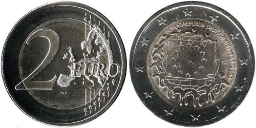 2 евро 2015 «D» Германия — 30 лет флагу Европейского союза