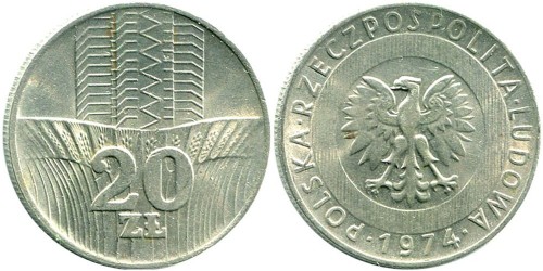 20 злотых 1974 Польша