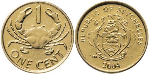 1 цент 2004 Сейшельские острова — Краб UNC