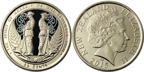 50 центов 2015 Новая Зеландия — Дух АНЗАК UNC