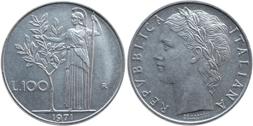 100 лир 1971 Италия
