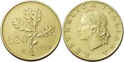 20 лир 1958 Италия