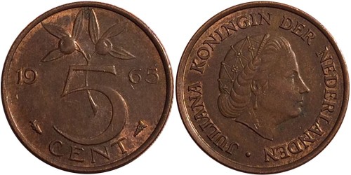 5 центов 1965 Нидерланды
