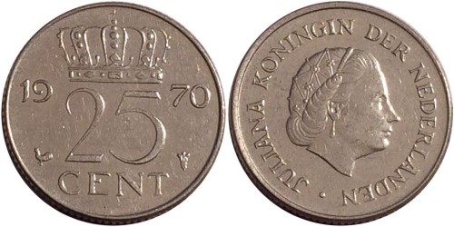 25 центов 1970 Нидерланды