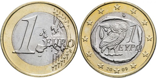 1 евро 2009 Греция UNC