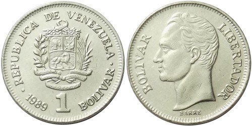 1 боливар 1989 Венесуэла
