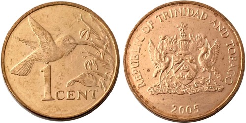 1 цент 2005 Тринидад и Тобаго — Колибри