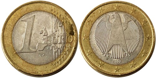 1 евро 2002 «G» Германия
