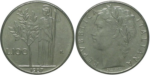 100 лир 1987 Италия