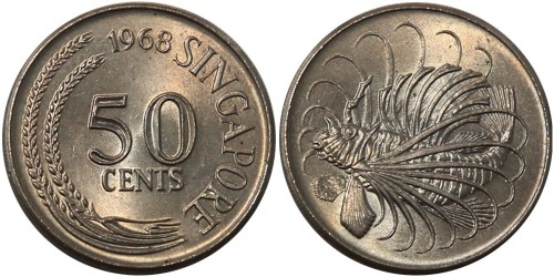 50 центов 1968 Сингапур