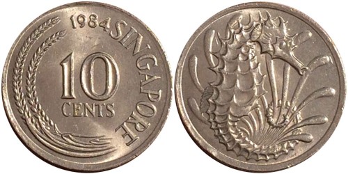 10 центов 1984 Сингапур