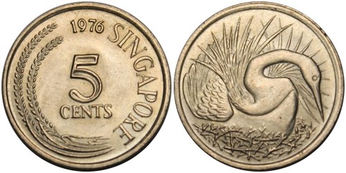 5 центов 1976 Сингапур