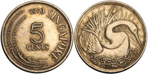 5 центов 1973 Сингапур