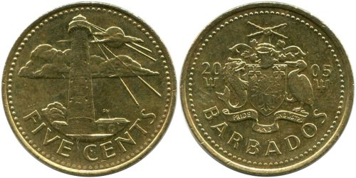 5 центов 2005 Барбадос