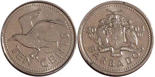 10 центов 2004 Барбадос