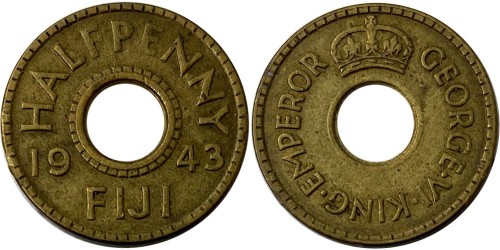 ½ пенни 1943 Фиджи №1