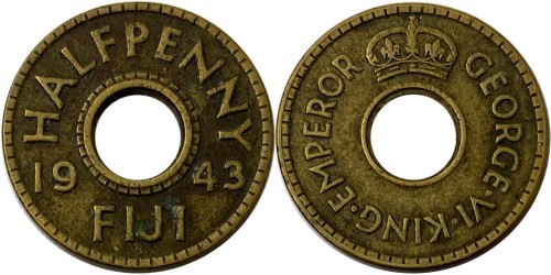 ½ пенни 1943 Фиджи №3