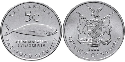 5 центов 2000 Намибия — ФАО UNC