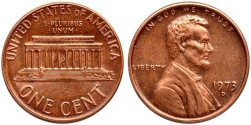 1 цент 1973 D США