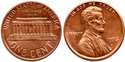 1 цент 1976 D США