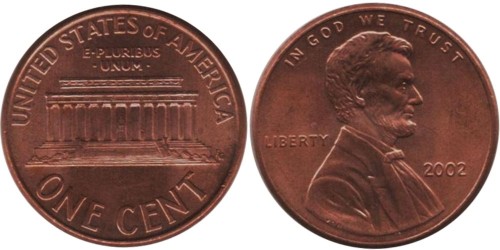 1 цент 2002 США