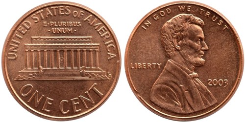 1 цент 2003 США