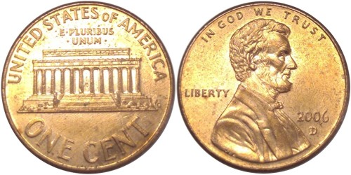 1 цент 2006 D США