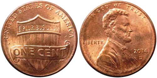1 цент 2014 D США